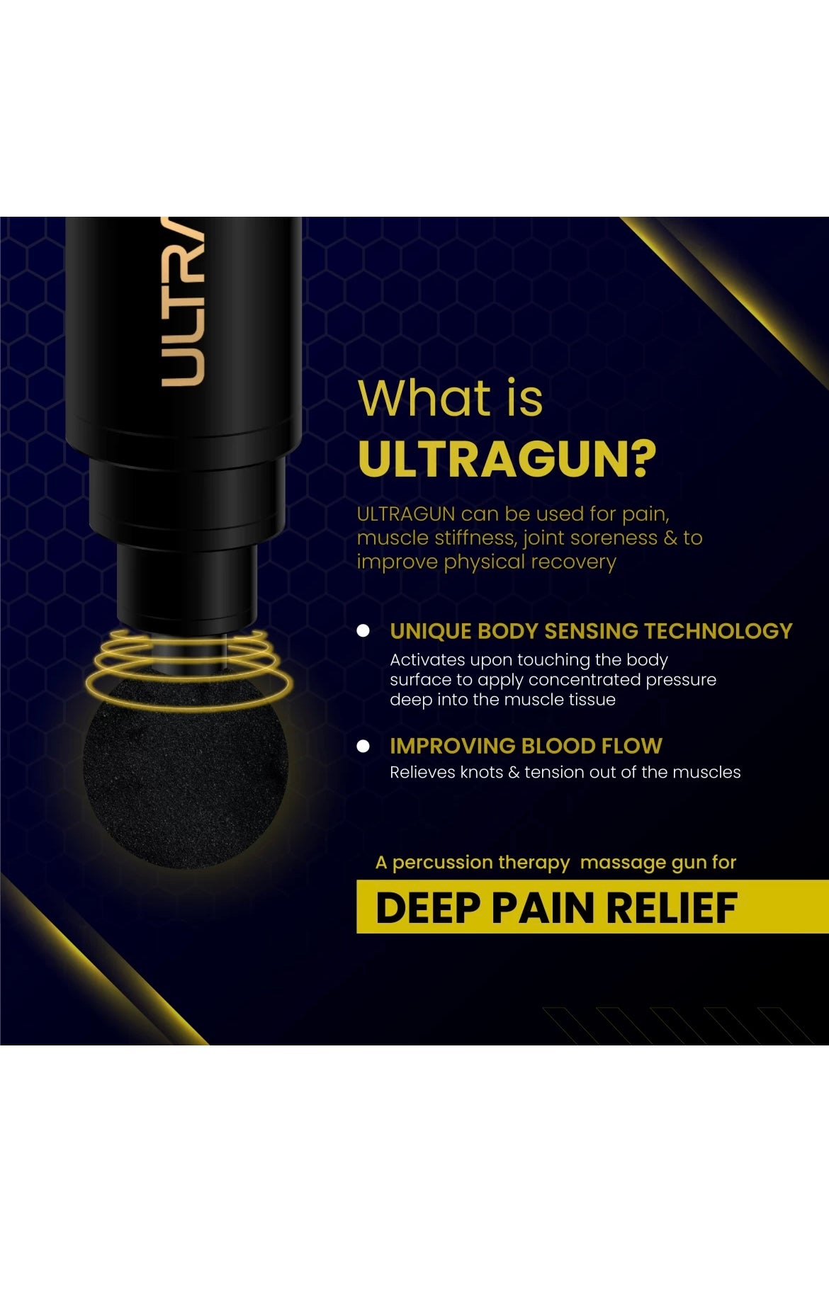 Ultimate Recovery Massage Gun - Deep Tissue Percussion Therapy for Muscle Relief