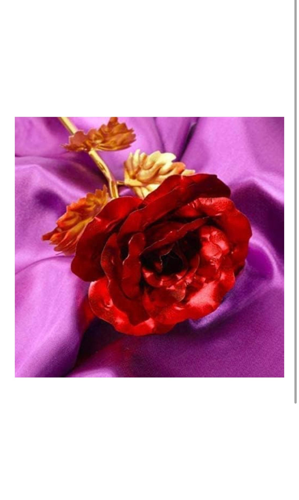 Red Gold Rose Artificial Flower with Gift Box