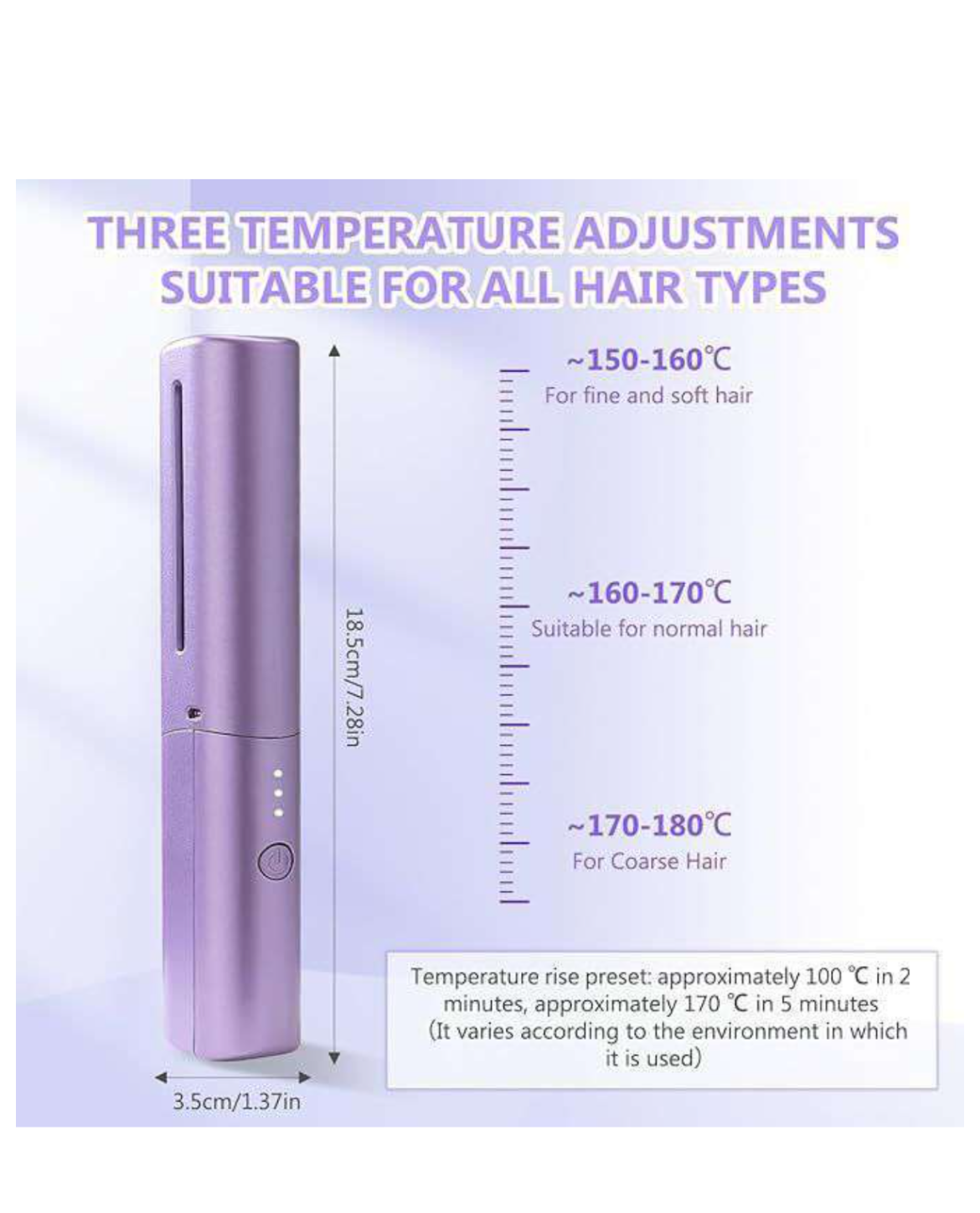 Rechargeable hair straightener comb